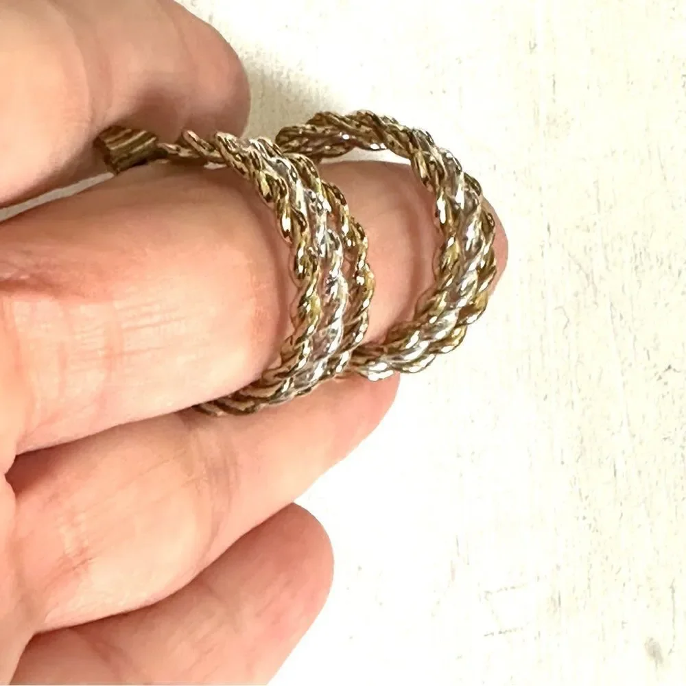 NWH silver and gold tone clip on earrings